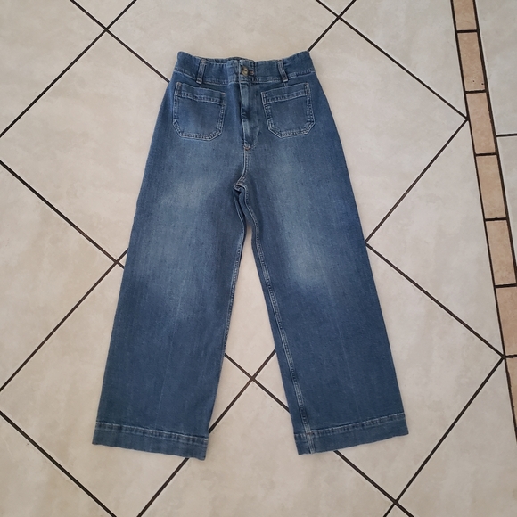 Pilcro Denim - Anthropologie Pilcro Skipper Wide-Leg Blue Denim Jeans 28